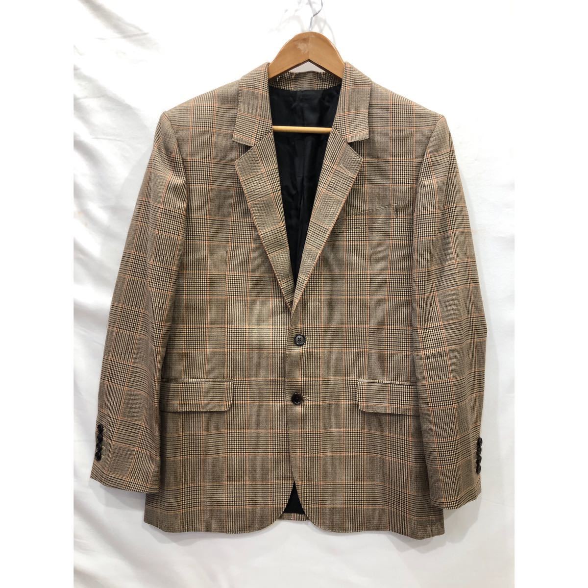 [CELINE] Celine tailored jacket 2V49F012J Glenn check beige men's 36 ts202402