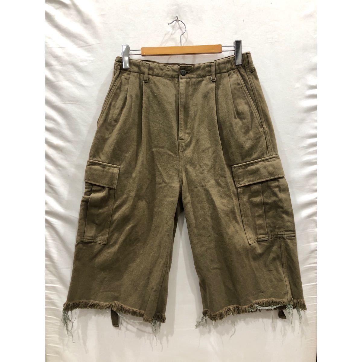 【doublet】ダブレット SILKTWILL MILITARY PANTS シルクツイルミリタリーパンツ 22SS ワイド カーキ ダメージ加工 ts202402