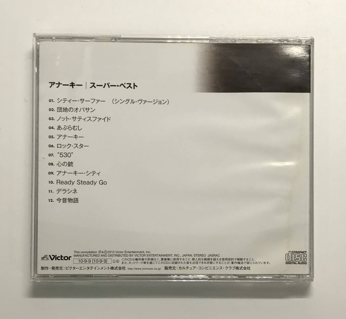 スーパー・ベスト / アナーキー CD　発売日2010年10月8日　ビクターエンタテインメント　K-CD166_画像2