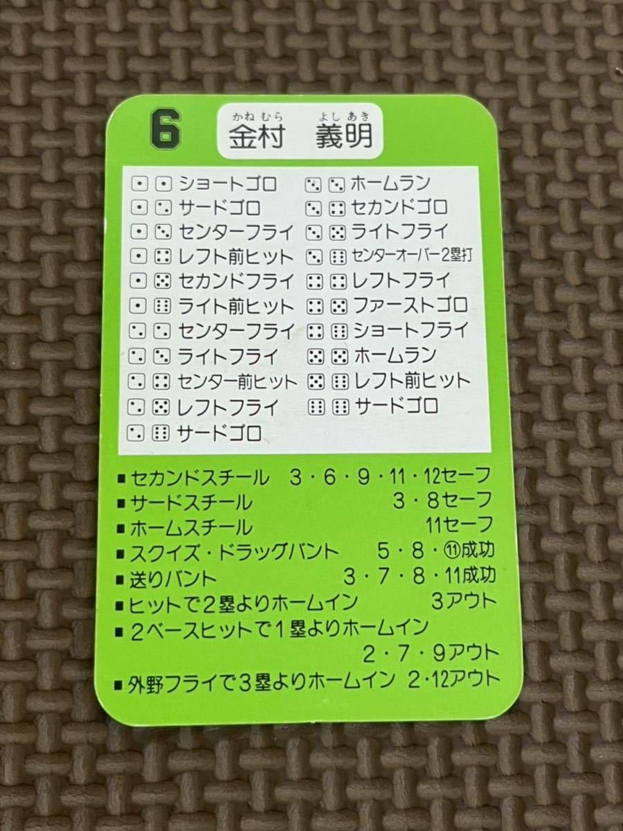 タカラ プロ野球カードゲーム 1991年 近鉄バファローズ 金村義明_画像2