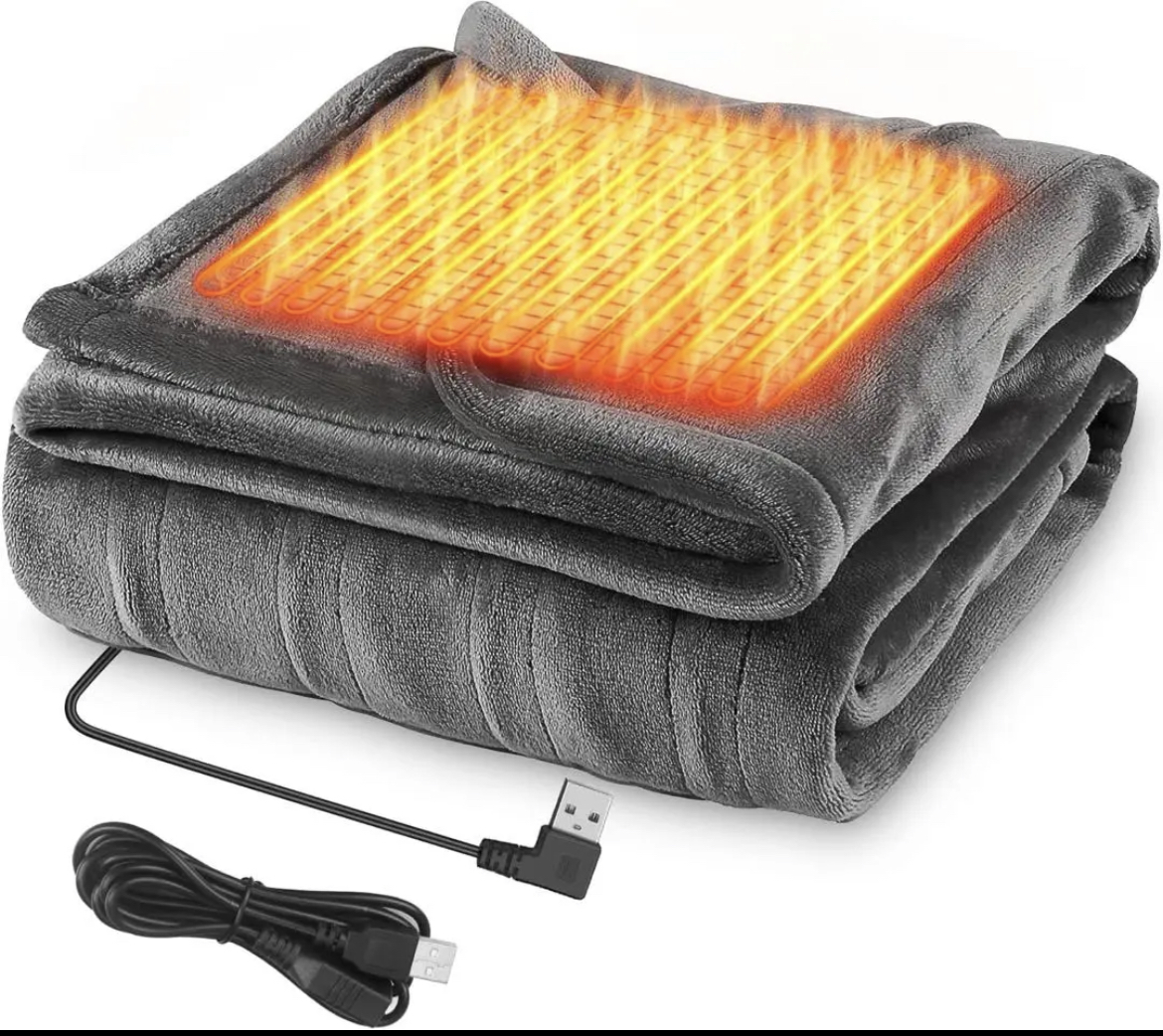 電気毛布 電気ひざ掛け サイズ：150*80cm USBブランケット 3段階温度調整 肩掛け 膝掛け アウトドア テント 泊用 丸洗い可 防寒対策 暖房の画像1