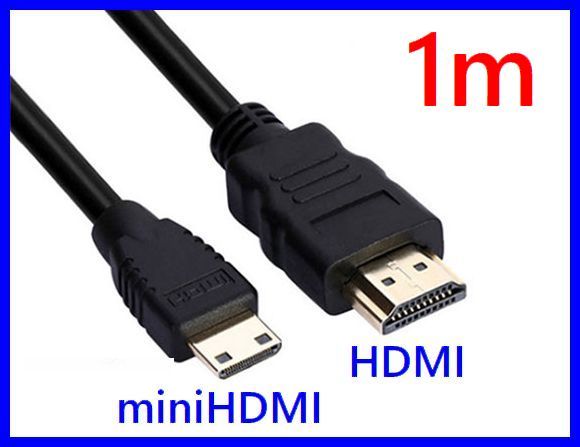 HDMI - miniHDMIケーブル 1m 金メッキ端子 4K2K対応 ver.1.4 ・HD-mini1 miniHDMI_画像1