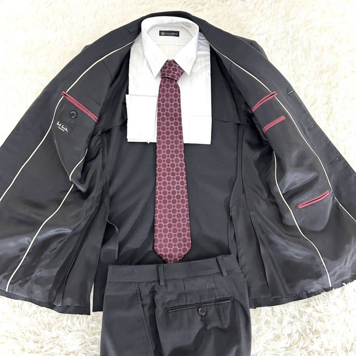 【Mサイズ】Paul Smith COLLECTION ポールスミス コレクション スーツ セットアップ ブラック 黒 スモールチェック柄_画像3