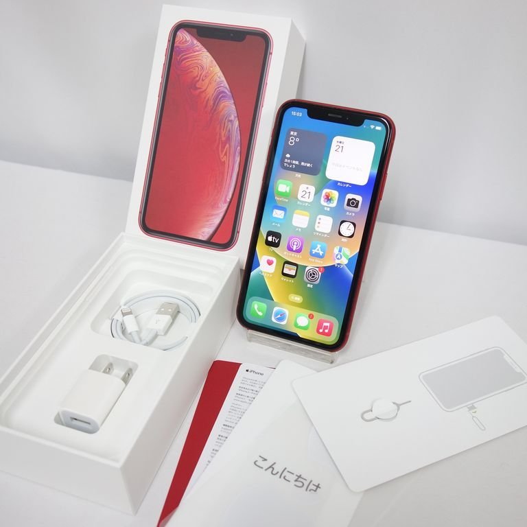 **60日保証** SIMフリー iPhone XR 64GB レッド 付属品完備 インボイス対応可 送料無料 【k1226-130-0221本】兼P