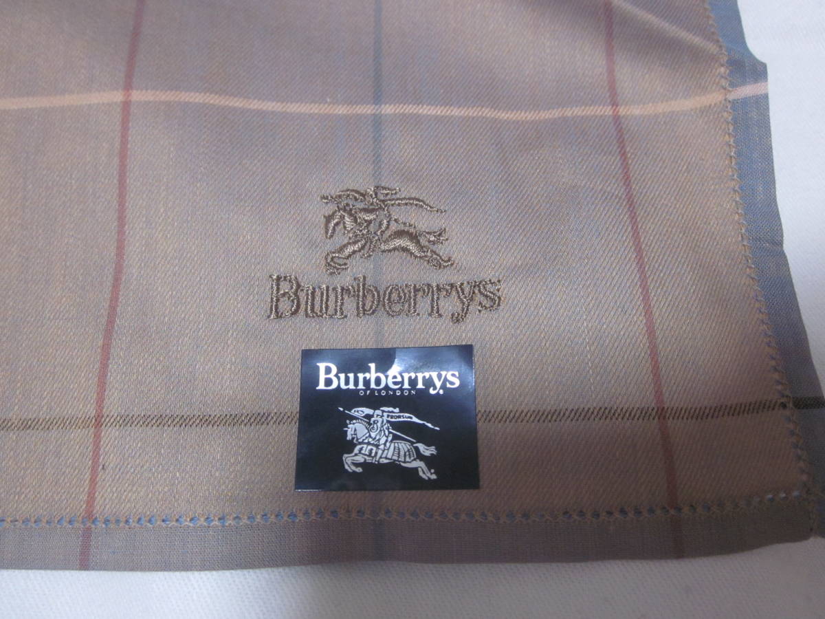 #[ Burberry ]#[ men's handkerchie ]#[ unused ]#[ Logo & Mark embroidery entering ]#[ blue ming middle west ]#[ postage 120 jpy ]#