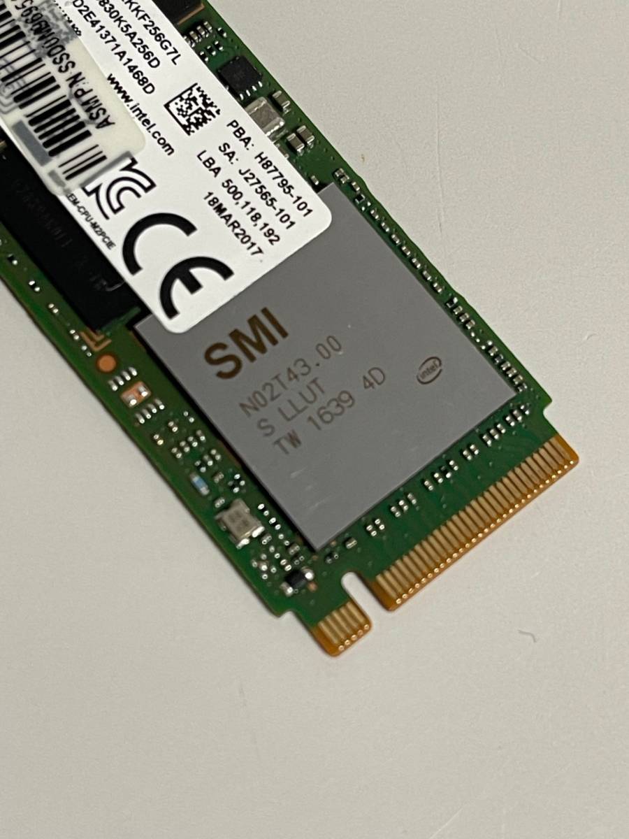 送料無料 フォーマット済 M.2 SSD 256GB 5個セット intel/インテル製 SSDPEKKF256G7L 256GB M2 SSD SATA3 NVMe_画像5