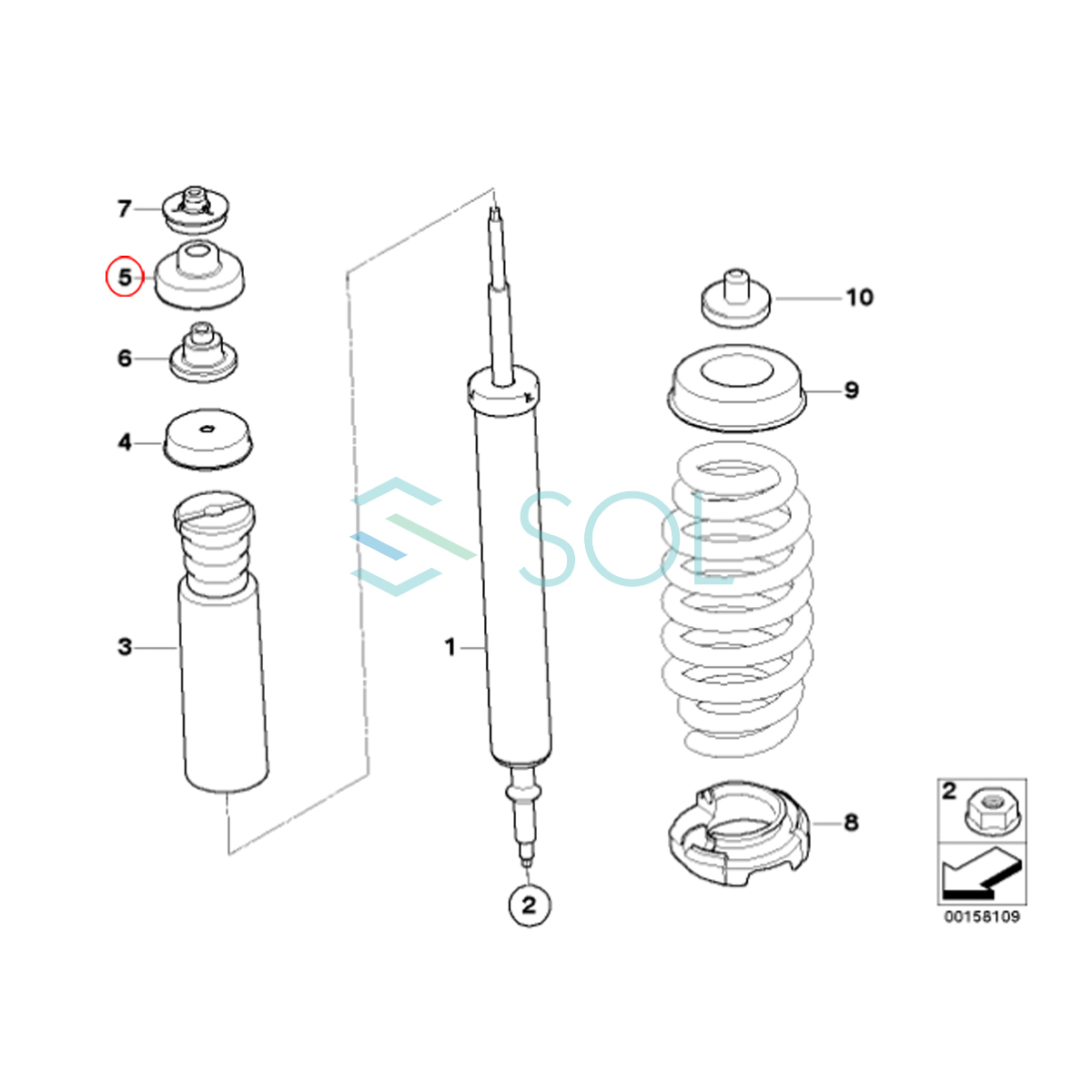 BMW E82 E87 E88 リア ショックアブソーバー シーリング グロメット 左右共通 116i 118i 120i 130i 135i 33506767010 出荷締切18時_画像5