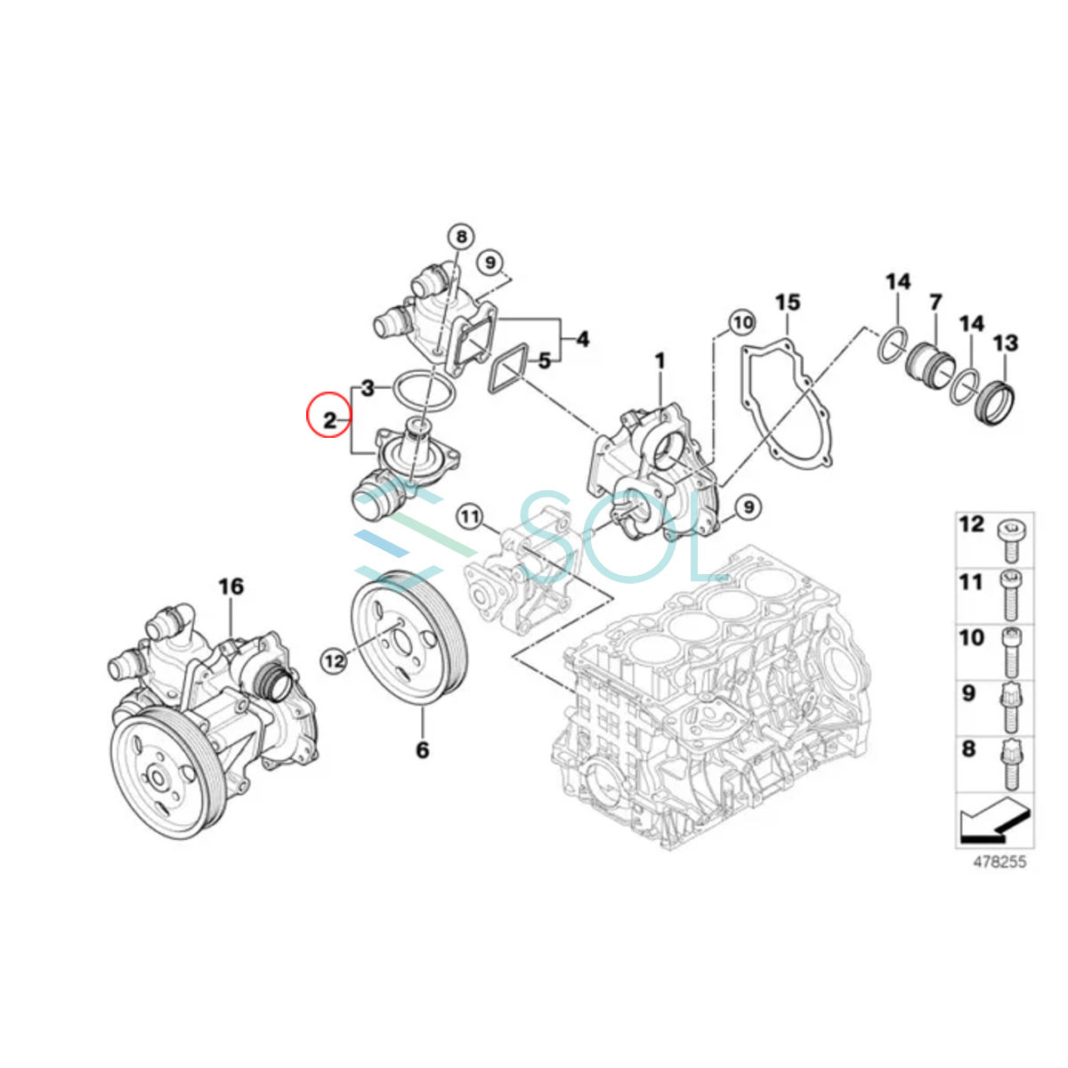 BMW E87 E46 サーモスタット 116i 316ti 318i 318Ci 318ti 11517500597 出荷締切18時_画像6