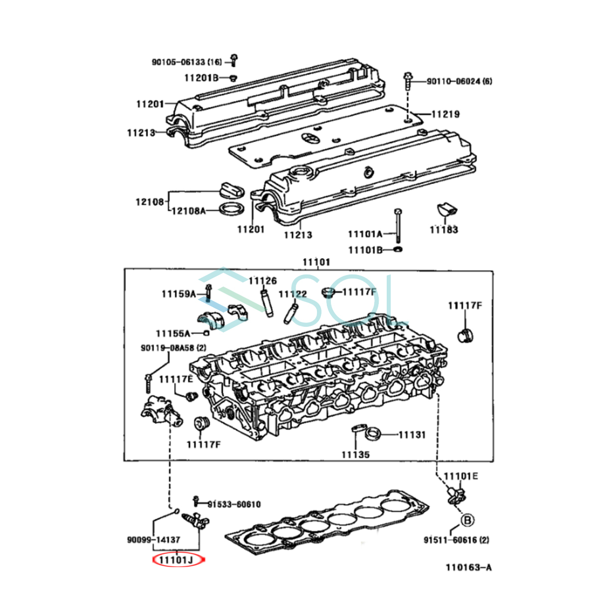  Toyota Mark 2(JZX100 JZX101 JZX105 JZX110 JZX115) Aristo (JZS160 JZS161) camshaft oil control valve(bulb) 15330-46010