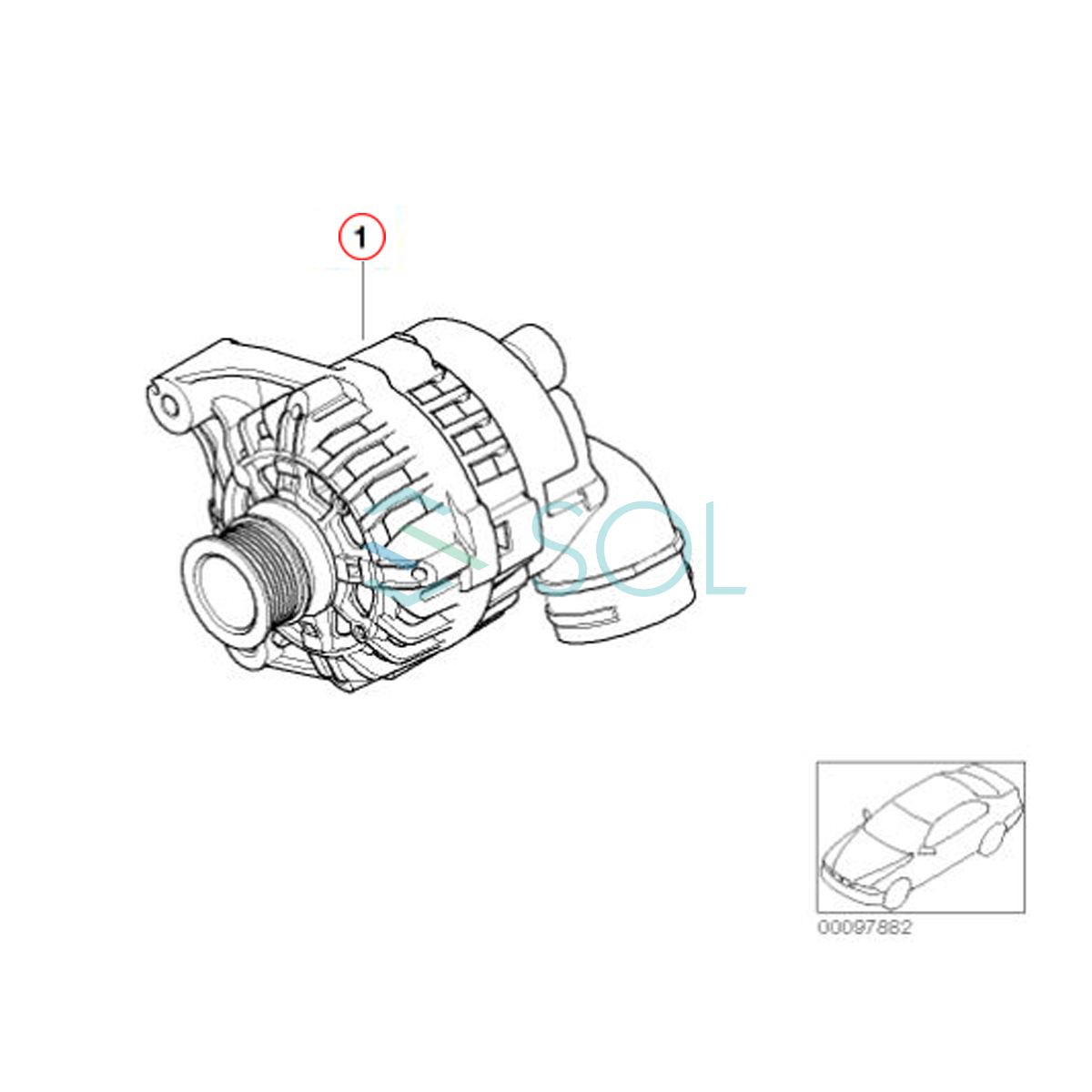 BMW E46 E85 Z4 オルタネーター ダイナモ 325i 2.2i 2.5i 3.0i 12317519620 コア返却不要 出荷締切18時の画像6