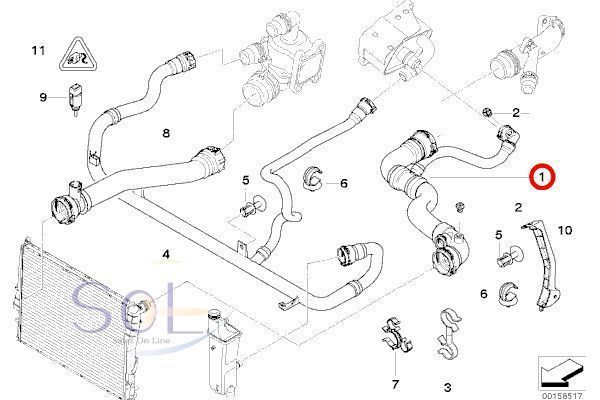 BMW E46 ラジエーター ラジエター アッパーホース 318i 17127520668 出荷締切18時_画像2