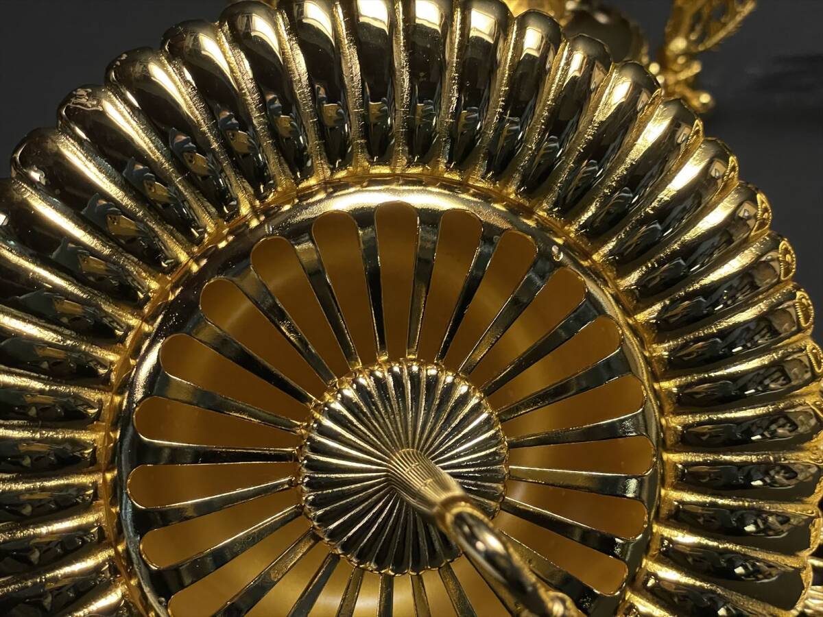 まごころ堂 最高級本金メッキの菊リン灯 高さ59㎝ 幅19.3㎝(ア まごころ堂 最高級本金メッキの菊リン灯 高さ59㎝ 幅19.3㎝(ア