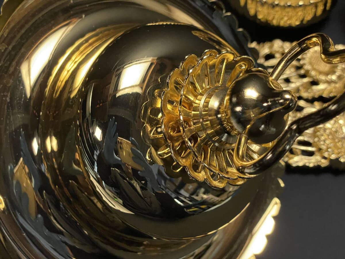 まごころ堂 最高級本金メッキの菊リン灯 高さ59㎝ 幅19.3㎝(ア まごころ堂 最高級本金メッキの菊リン灯 高さ59㎝ 幅19.3㎝(ア