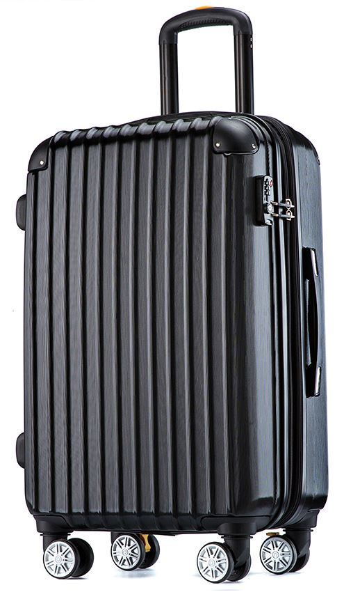 ■新品展示処分品■限定特価 ■軽量小型スーツケース ■容量拡張可能 ■ストッパー付き【ブラック】_画像1