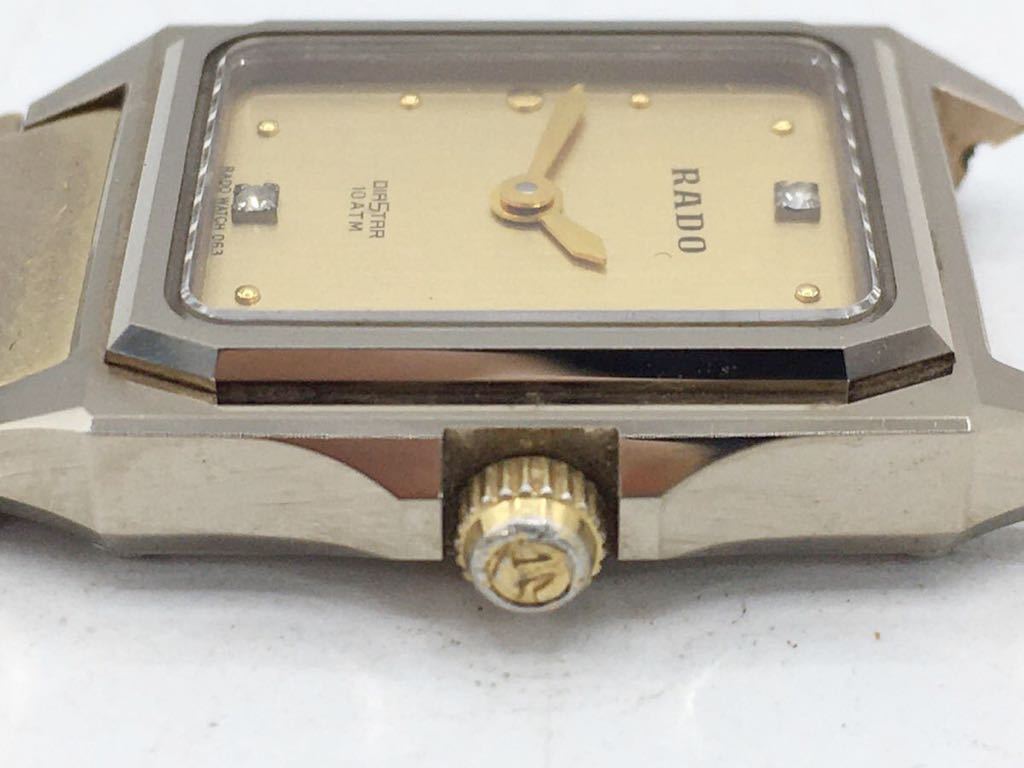 RADO ラドー DIASTAR 10 ATM レディース腕時計　ゴールドカラー文字盤　133.9707.3 現状渡し品 部品取 _画像4
