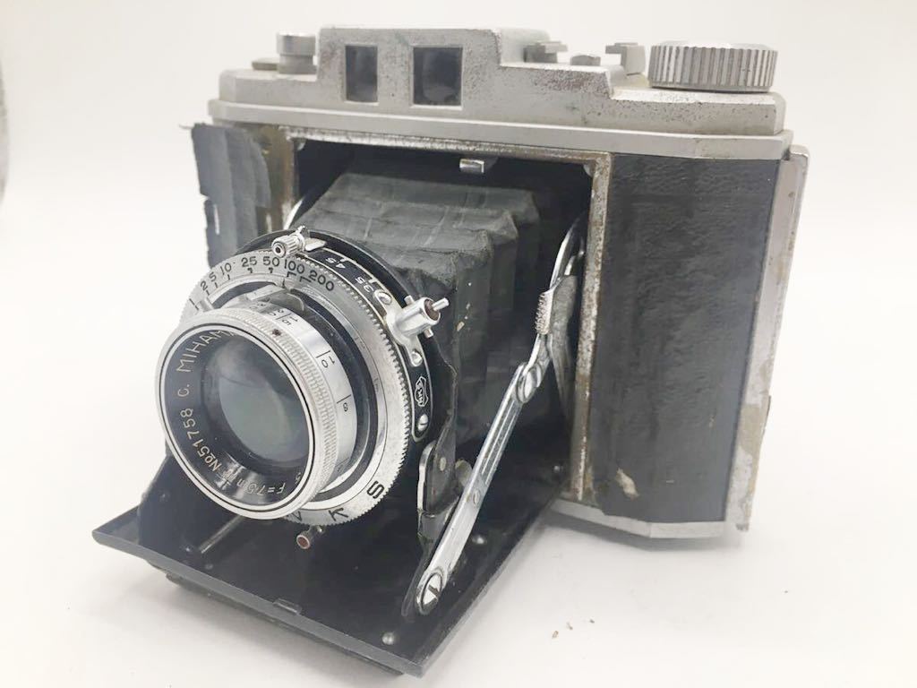 MIHAMA MODEL-ⅢA Anasti8mat1:3.5 f=75mm クラッシックカメラ ジャバラカメラ フィルムカメラ　現状渡し品_画像6