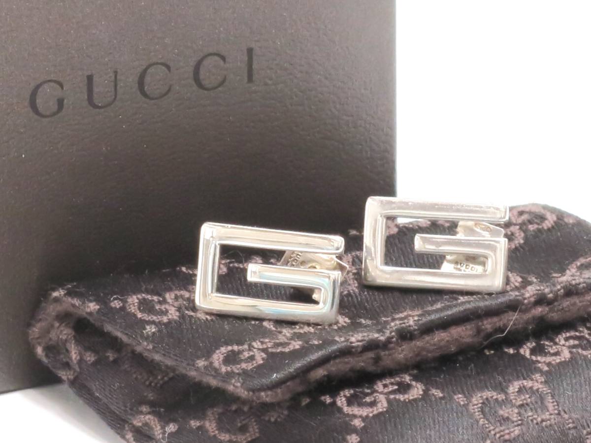 グッチ　Gロゴ　ピアス　シルバー925　GUCCI　18678010