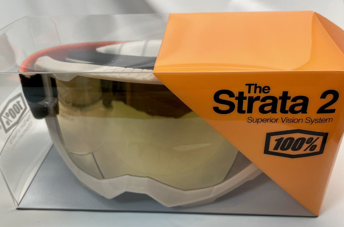 100％ STRATA 2 Kombat True Gold Lens 新品 ゴーグルの画像8