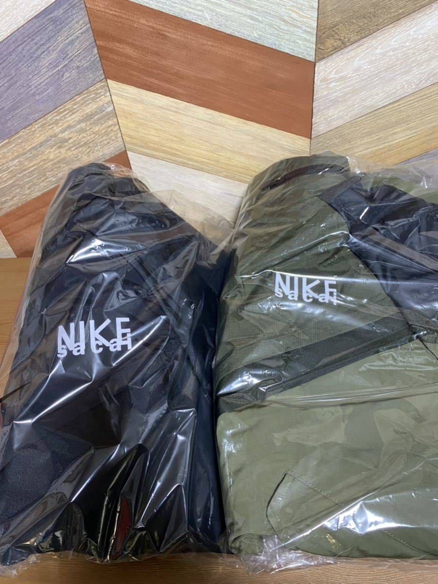 国内正規品 新品 sacai × nike trench jacket トレンチ ジャケット over coat XL black khaki ブラック カーキ コラボ オーバー コート