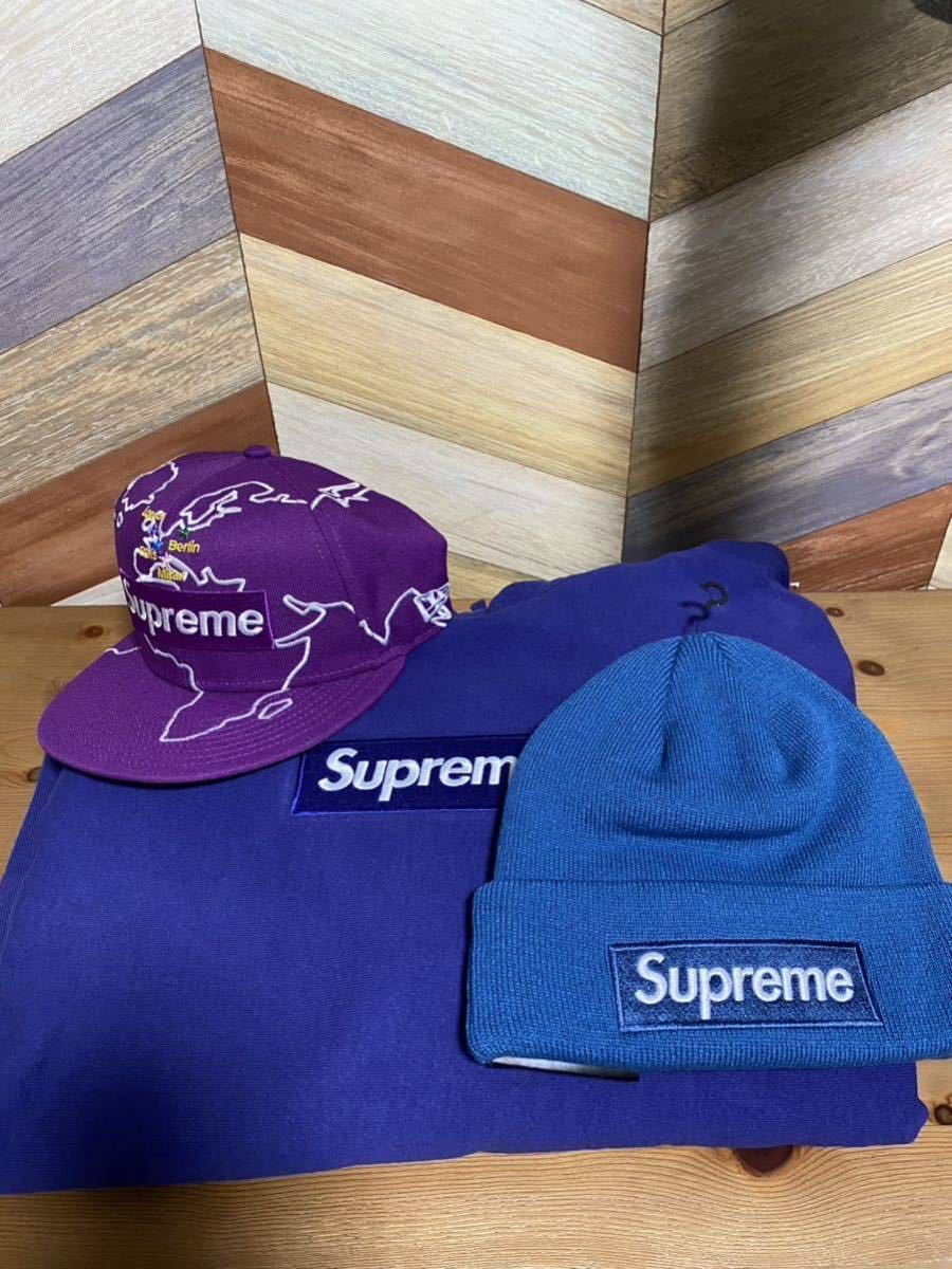 新品未使用 国内正規品 supreme box logo hooded sweatshirt navy new