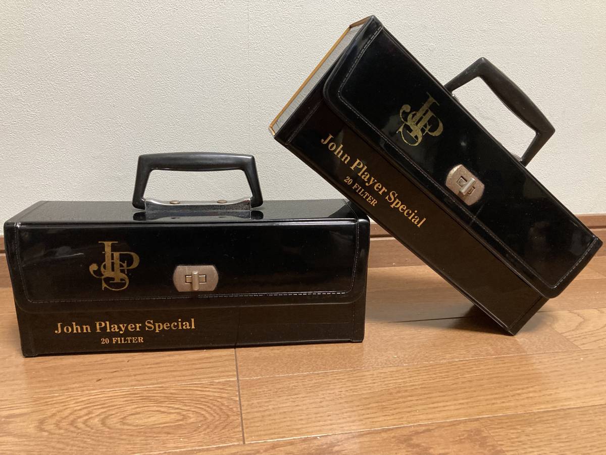 80s 昭和レトロ カセットテープ JPS John Player Special 収納BOX 収納ケース トランク 2個セット_画像1