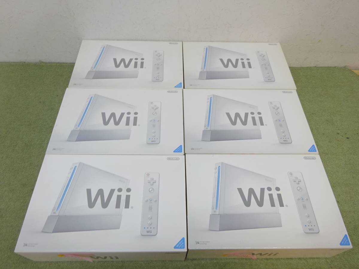 073-Y86) 中古品 Wii シロ 本体 箱あり 計6点セット 動作OK 任天堂 Nintendo 未使用品あり ※説明文必読※_画像1