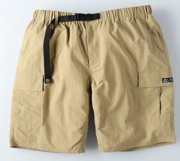 ◆新品◆ 定価4400円!! CAMP7 キャンプ7 ナイロンワイドショートパンツ イージーパンツ ハーフパンツ ベージュ メンズ XLサイズ_画像1