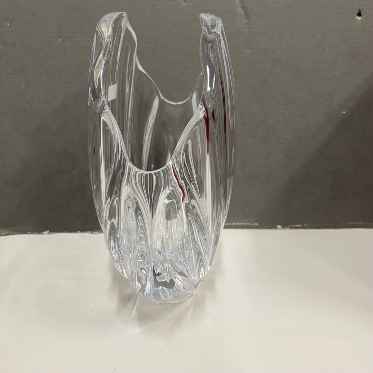 バカラ Baccarat フラワースタンド 花瓶 貝型 シェル型 未使用品 クリスタル ガラス/419_画像5