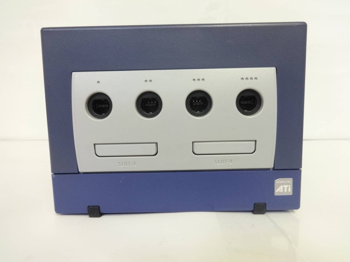 A969 ジャンク ゲーム 本体 ニンテンドー ゲームキューブ NINTENDO GAMECUBE バイオレット ソフト マリオテニス セット_画像3