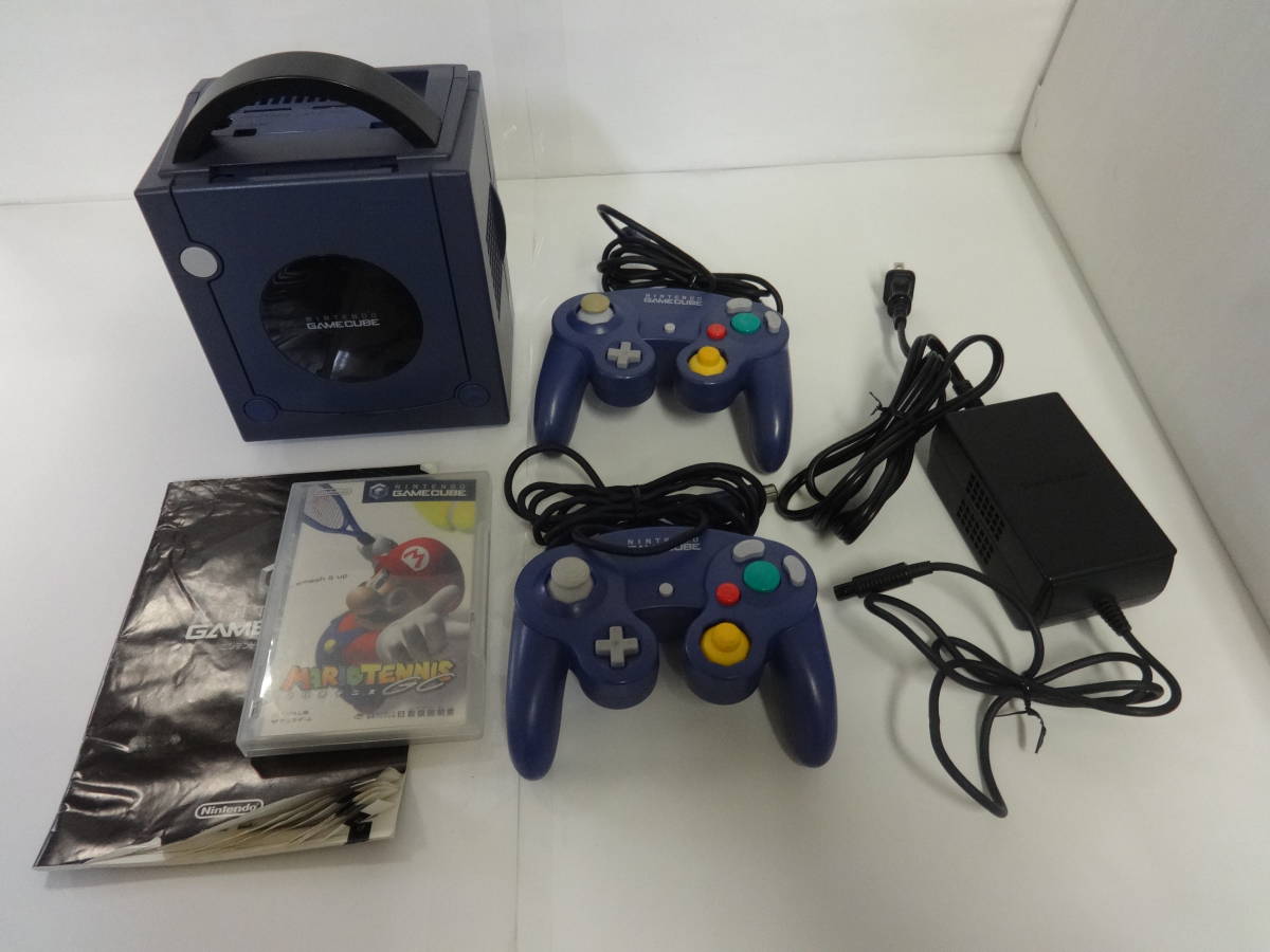 A969 ジャンク ゲーム 本体 ニンテンドー ゲームキューブ NINTENDO GAMECUBE バイオレット ソフト マリオテニス セット_画像1