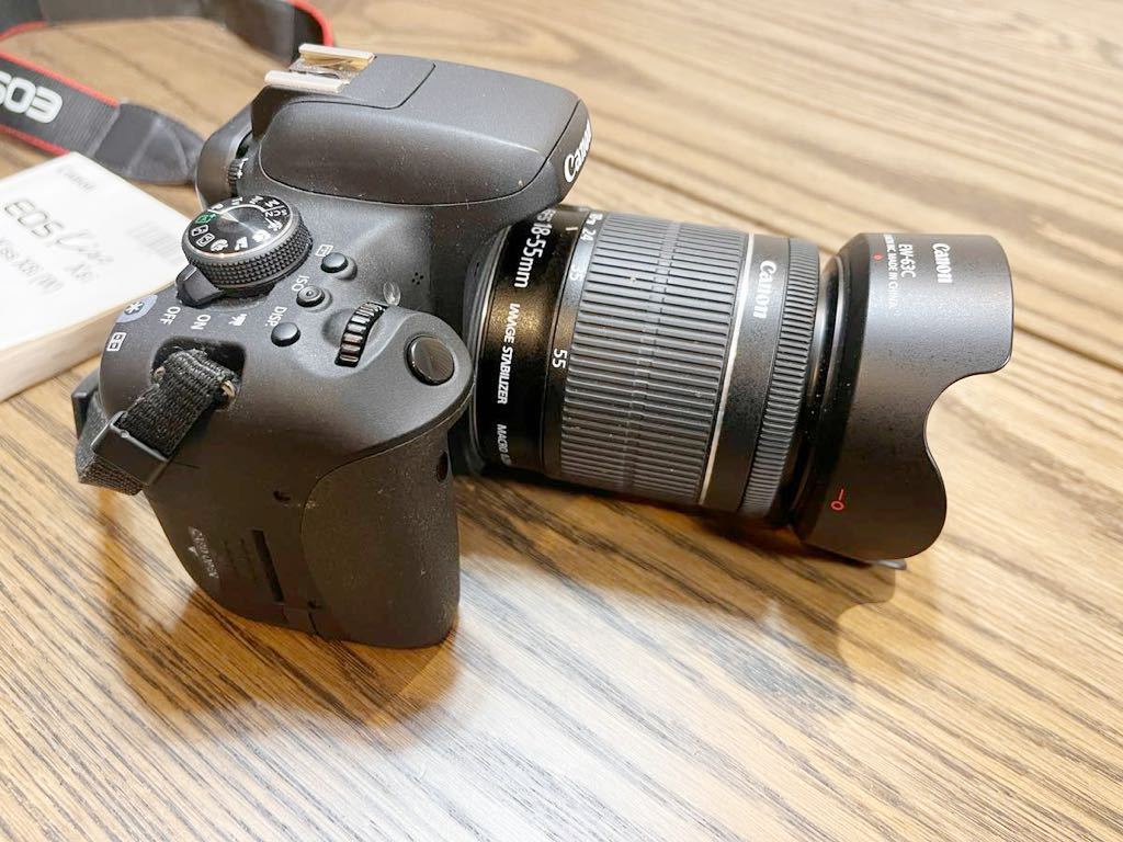 【付属品多数】使用頻度少 Canon キャノン デジタル一眼レフ EOS Kiss X8i ダブルズームキット EFS12-55mm 55-250mm_画像3