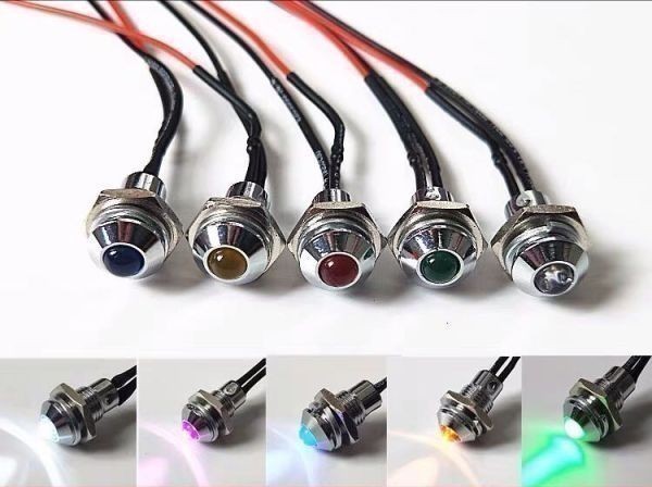 汎用 12V LEDデイライト LEDスポットライト インジケーターランプ パイロットランプ 100個(L02)_画像1