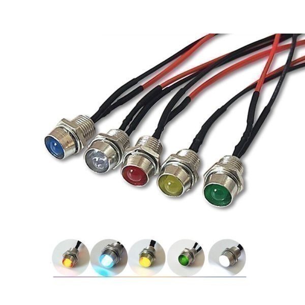 汎用 12V LED ライト パイロットランプ インジケーター バルブ 黄 5個　(L01)_画像1