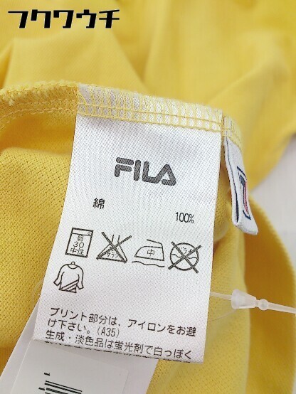 ◇ FILA フィラ 鹿の子 半袖 ポロシャツ サイズL イエロー メンズ_画像5