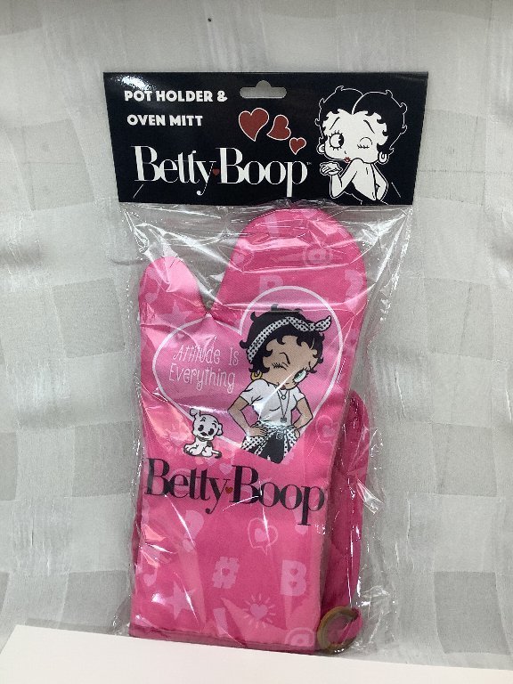 ベティーちゃん　ベティブープBetty Boop ベティ キッチン2点セット ピンク ミット&ホルダー_画像2