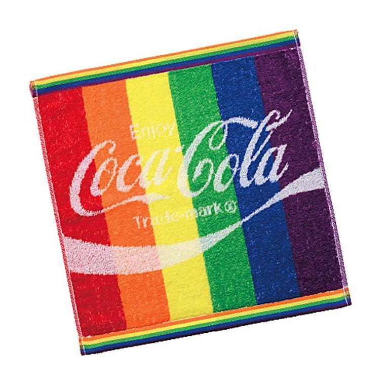 コカコーラ COCA-COLA ウォッシュタオル　(ジャガード) レインボー　コーラ雑貨 アメリカン雑貨_画像1