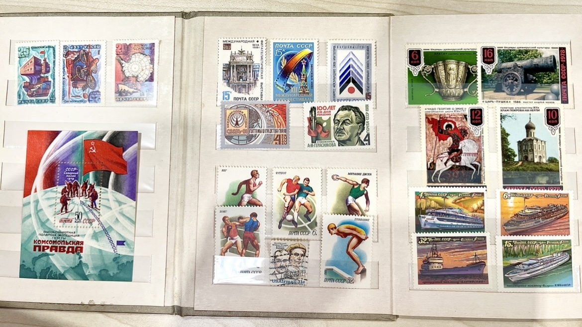 蘇さ(MtY1570) 切手 大量おまとめ 消印 バラ切手 記念切手 日本切手 外国切手 6冊 中古品 80サイズの画像4
