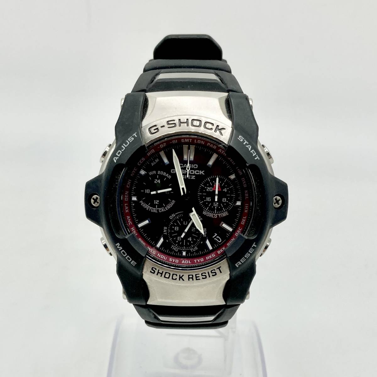 蘇や(FY1033)　1円スタート！　CASIO　カシオ　G-SHOCK　GIEZ GS-1001 ワインレッド　不動　ジャンク品　コンパクトサイズ_画像1