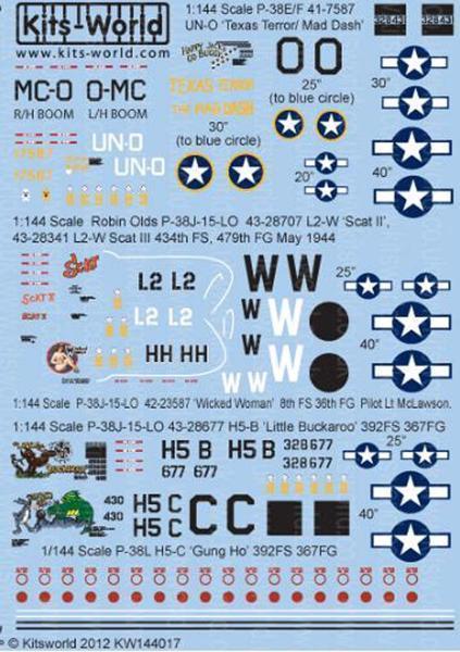 Kits-World(144017)1/144 P-38J-15-LO 'Scat II'他用デカールの画像3