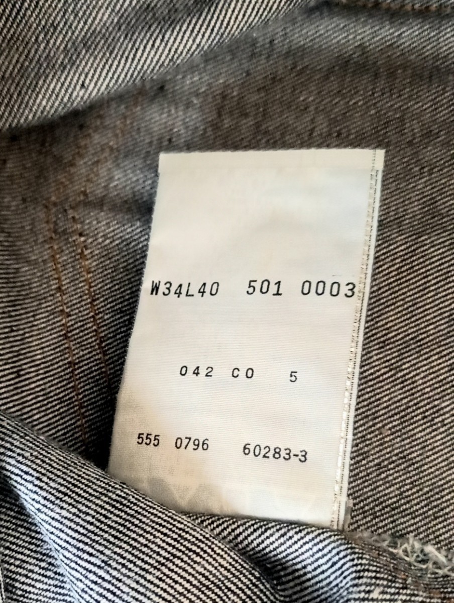  super valuable USA made boxed 501XX W34 L40 britain character tag Levi\'s tag 555 baren sia factory production dead stock booklet equipping Vintage Levi's 