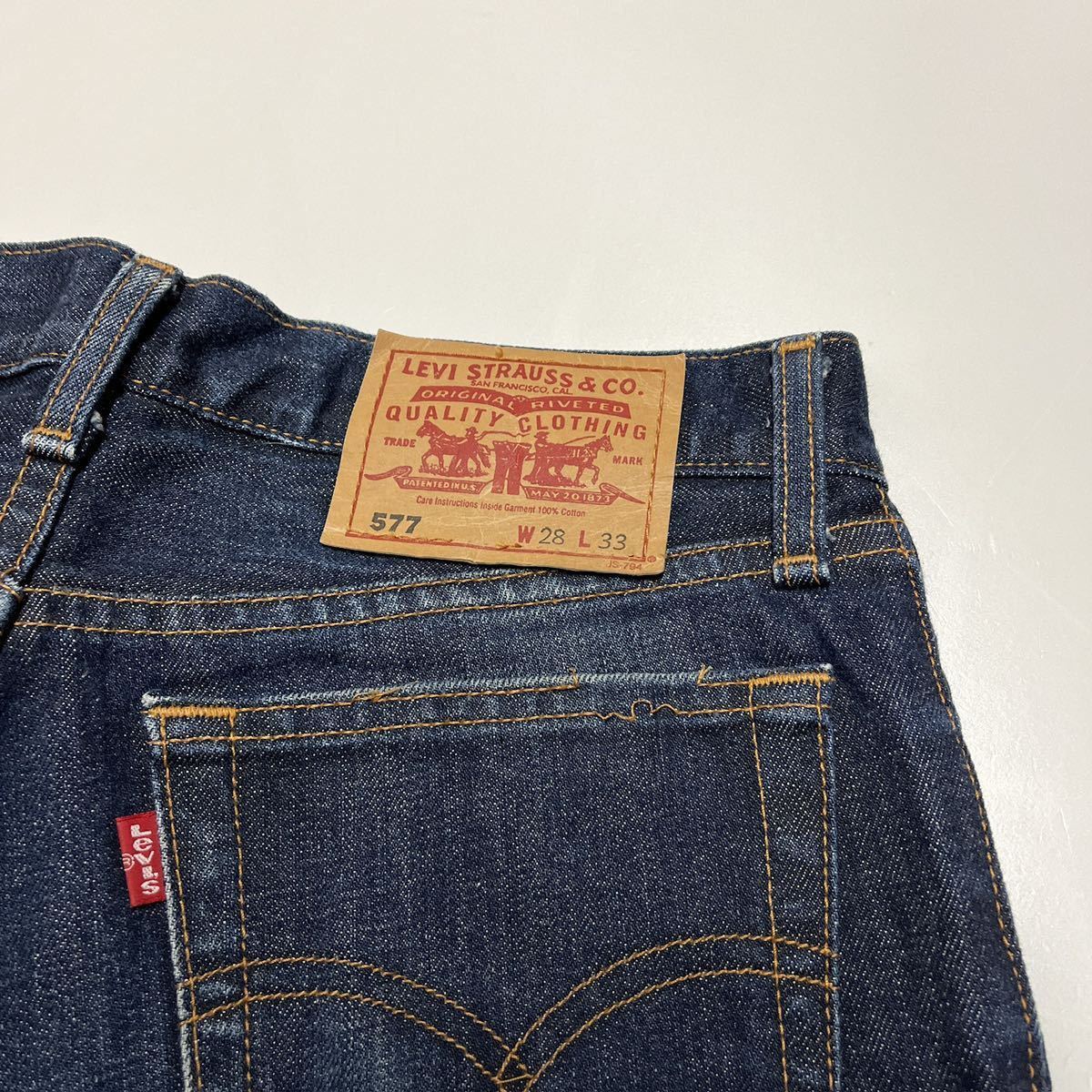 00s 日本製 Levi’s リーバイス 577 ブーツカットジーンズ デニムパンツ 577-03 W28 L33_画像7