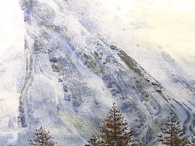 h0655 真作保証　油彩　風景画　佐々木豊　「富士」　額縁_画像6