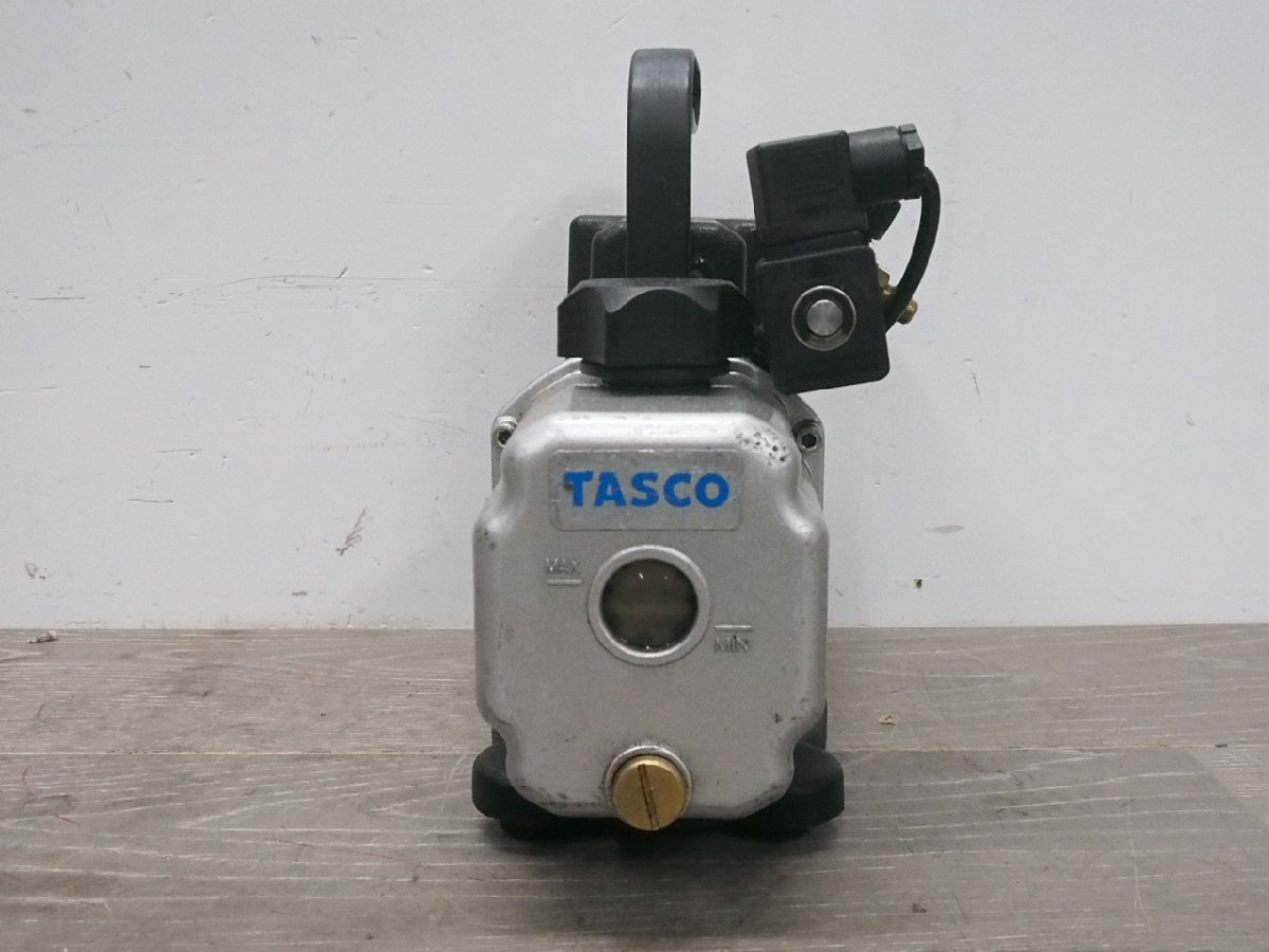 ☆【1R0203-14】 TASCO イチネン オイル逆流防止弁付小型高性能ツーステージ真空ポンプ TA150RB 100V 現状品の画像2