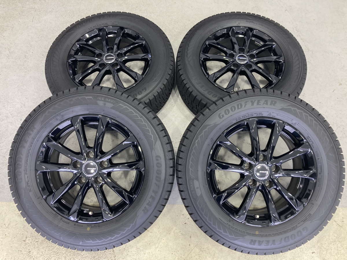 ★美品 超バリ溝★スタッドレス グッドイヤー 215/65R16 ＆ QRASIZ 16×6.5 +40 5/114.3 4本★_画像1