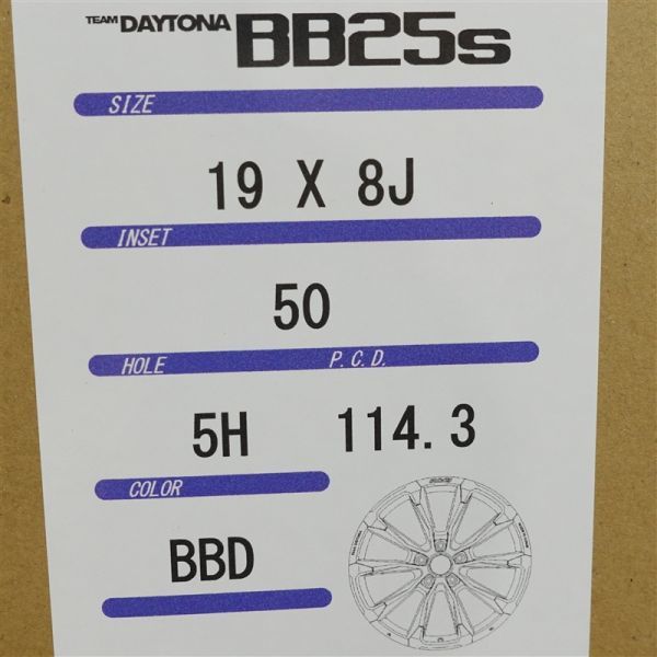 希少な廃版品！TEAM DAYTONA BB25S 19インチ 新品4本セット価格◎送料無料 RAYS レイズ デイトナ +50 5H/114.3 ヴェゼル ヤリスクロス C-HR_画像10