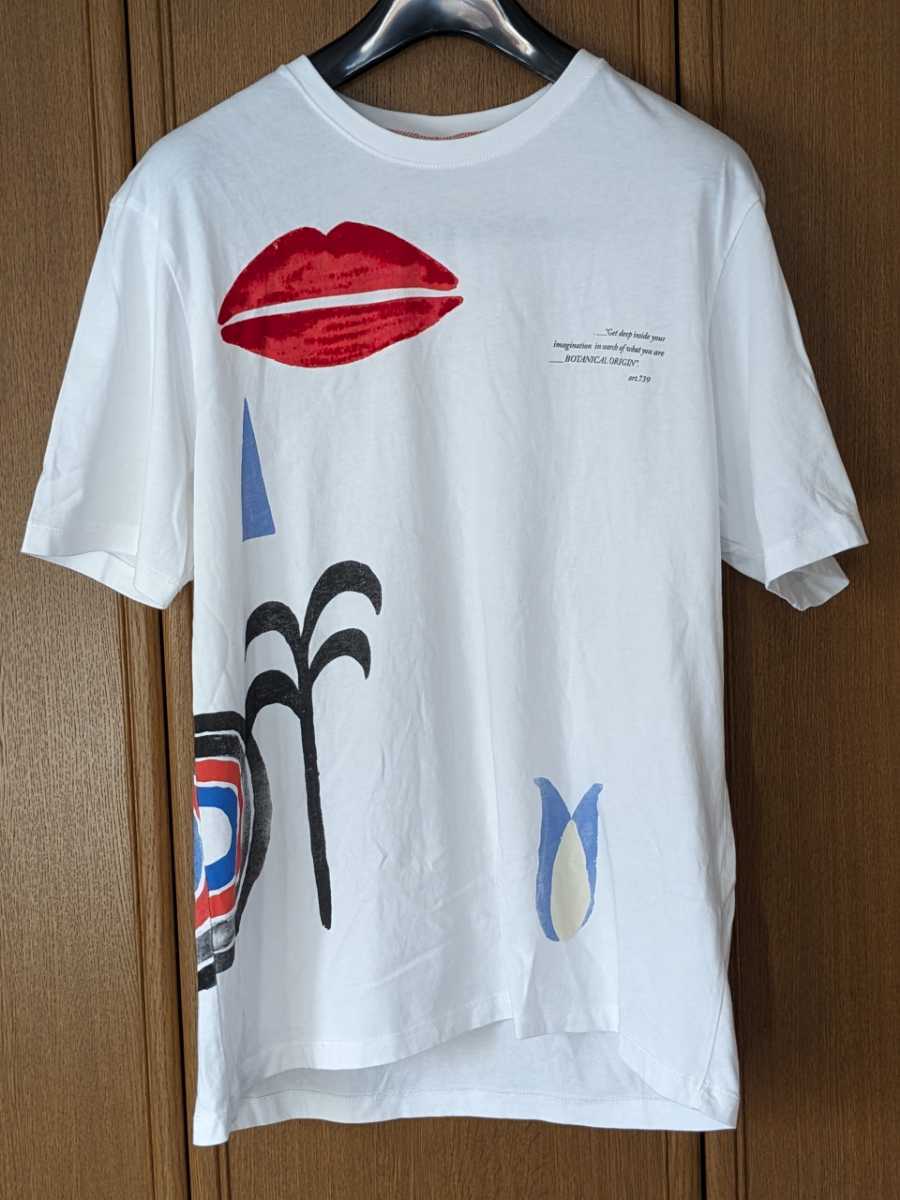 ZARA　グラフィック　半袖Tシャツ　XLサイズ 白色　ホワイト　トルコ製　即決_画像1