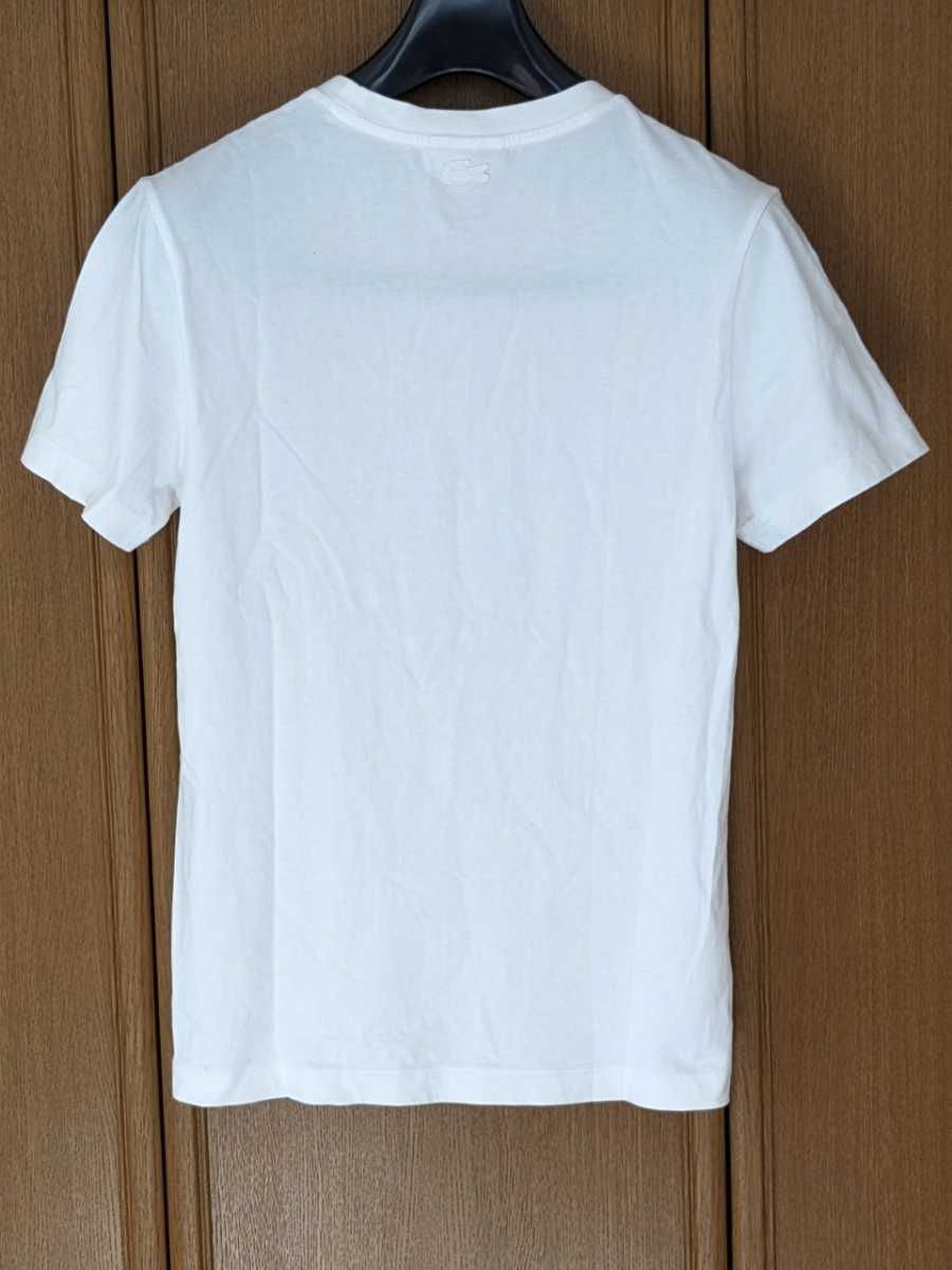 LACOSTE ラコステ　ダブルクロックエンブレム　半袖Tシャツ　2 Sサイズ　ホワイト　白色　即決_画像2