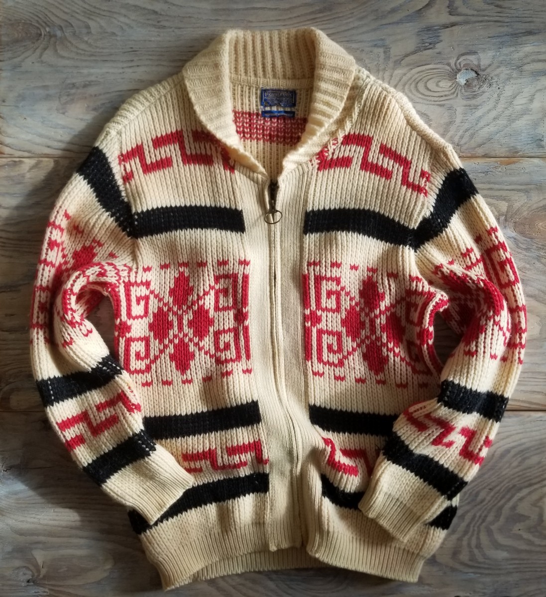 70's PENDLETONペンドルトン ネイティブ柄 カウチンセーター XL 70's PENDLETONペンドルトン ネイティブ柄 カウチンセーター XL