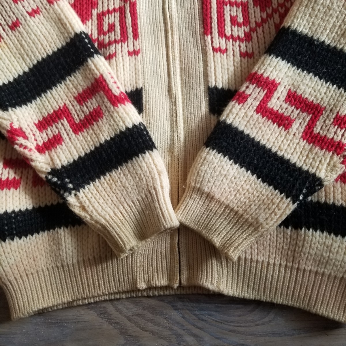 70's PENDLETONペンドルトン ネイティブ柄 カウチンセーター XL ウール SWEATER ニット_画像10