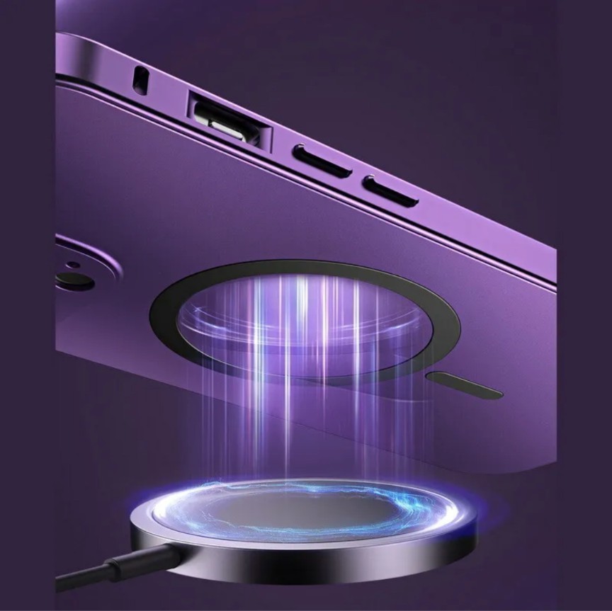 iPhone12Pro用　耐衝撃アルミニウム　ハードメタル磁気カバー　ブラック　MagSafe対応_画像4